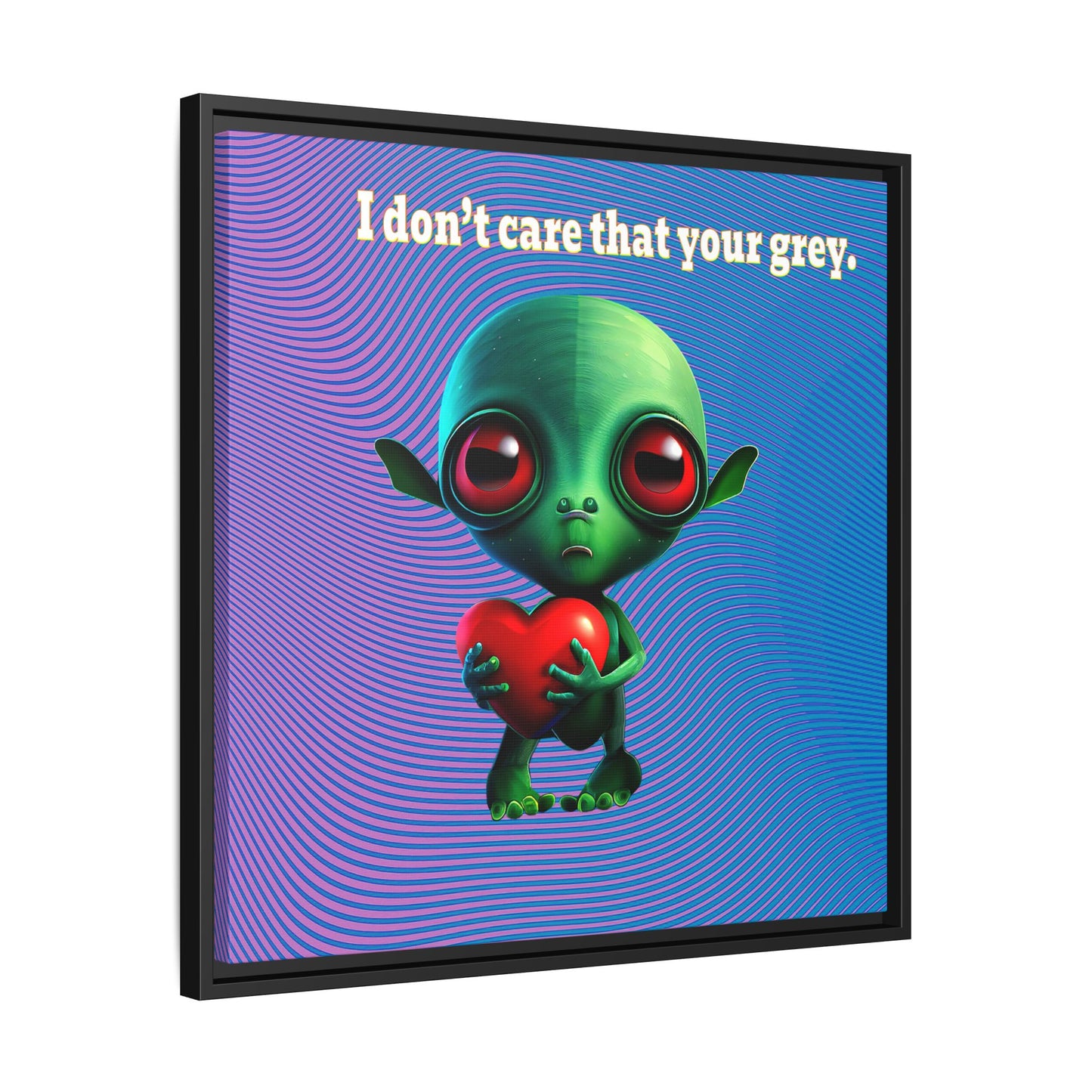 I don't care that your grey - framed canvas art (light blue-purple wave)