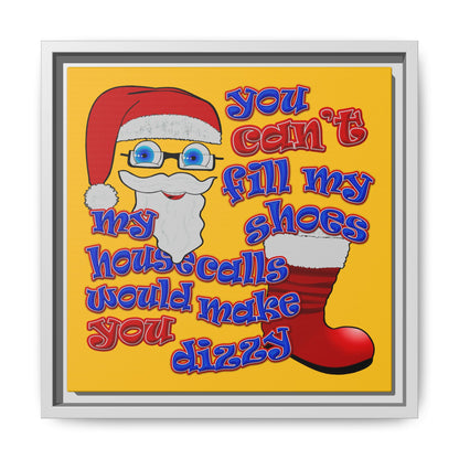 santa's shoes - framed canvas art (yellow)