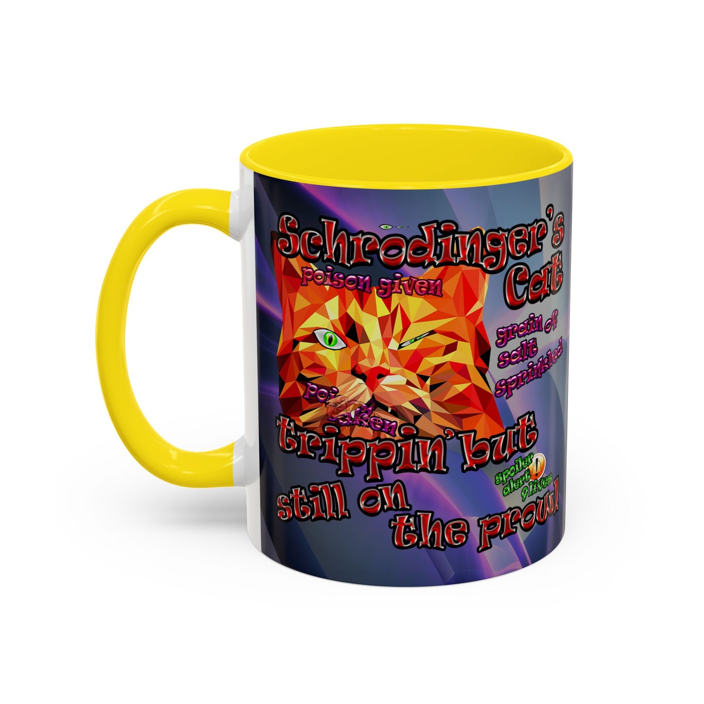 schrodinger's cat - Accent Mug (grey-pink wave)