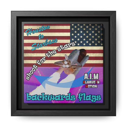 shoot for the stars - framed canvas art (purple-pink wave)