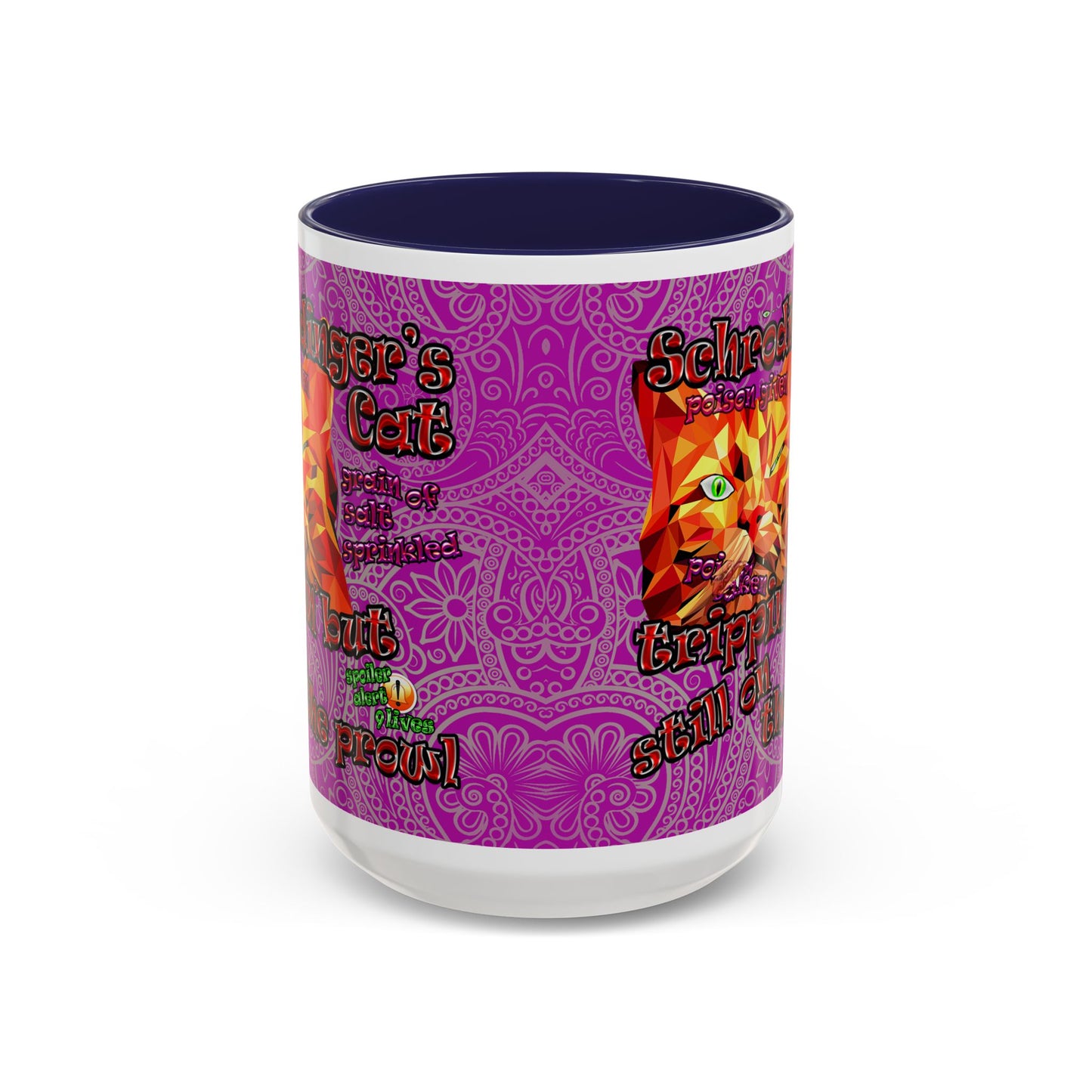 schrodinger's cat - Accent Mug (pink swirl)