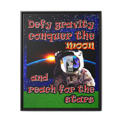 defy conquer reach - framed canvas art ('snoops' background)