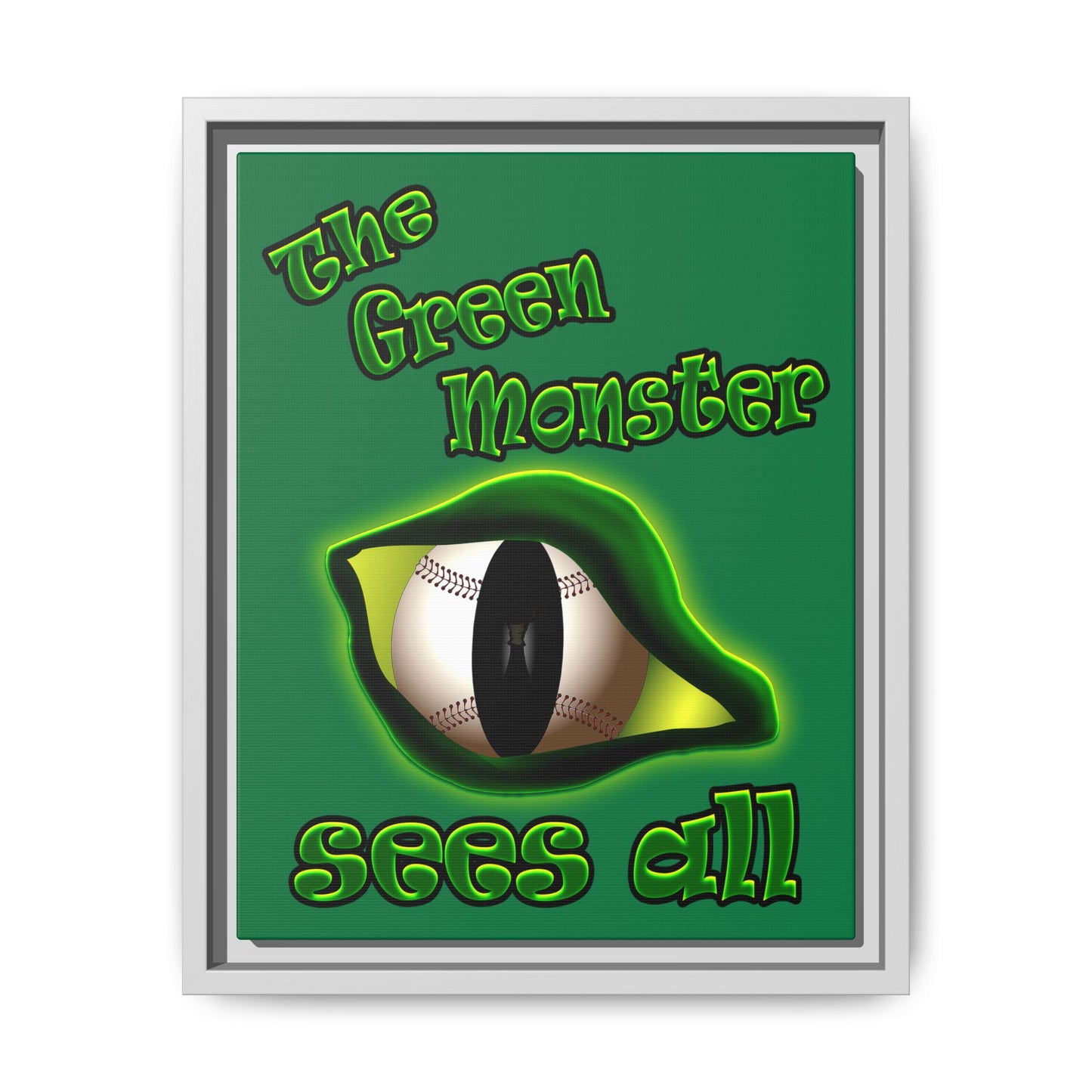 green monster - framed canvas art (dark green)