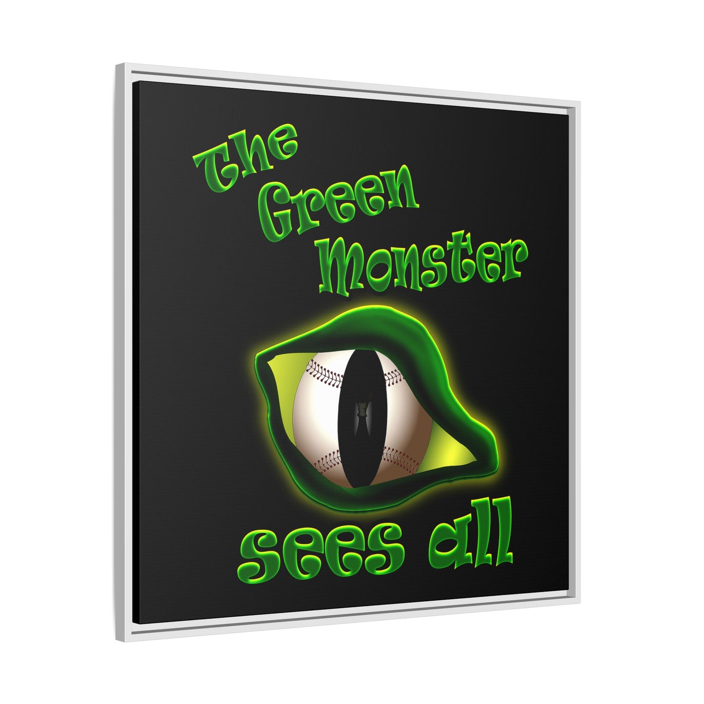 green monster - framed canvas art (black)