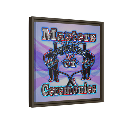 em cee squared - framed canvas art (light blue-pink wave)