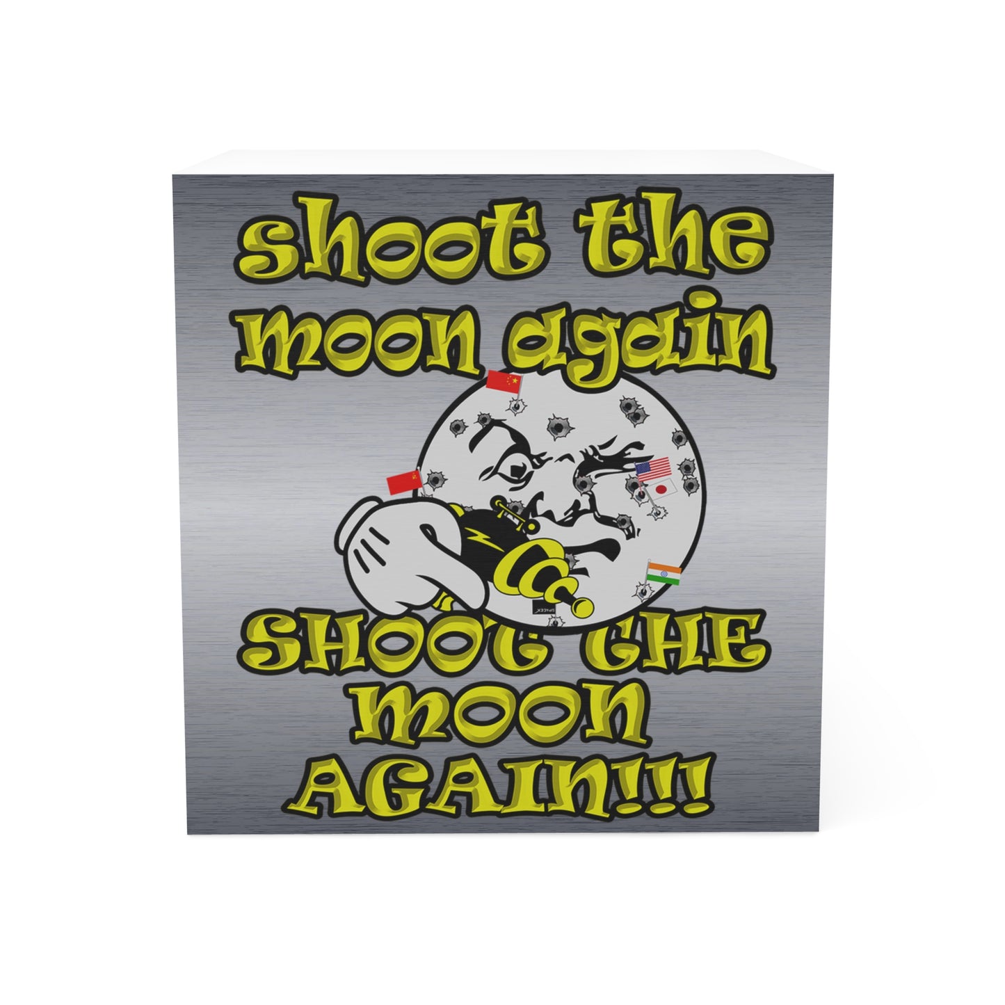 shoot the moon again - note cube (brushed nickel)