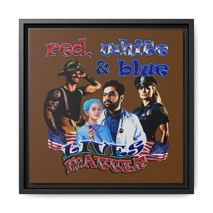 rw&b lives matter - framed canvas art (brown)