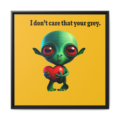 I don't care that your grey - framed canvas art (yellow)