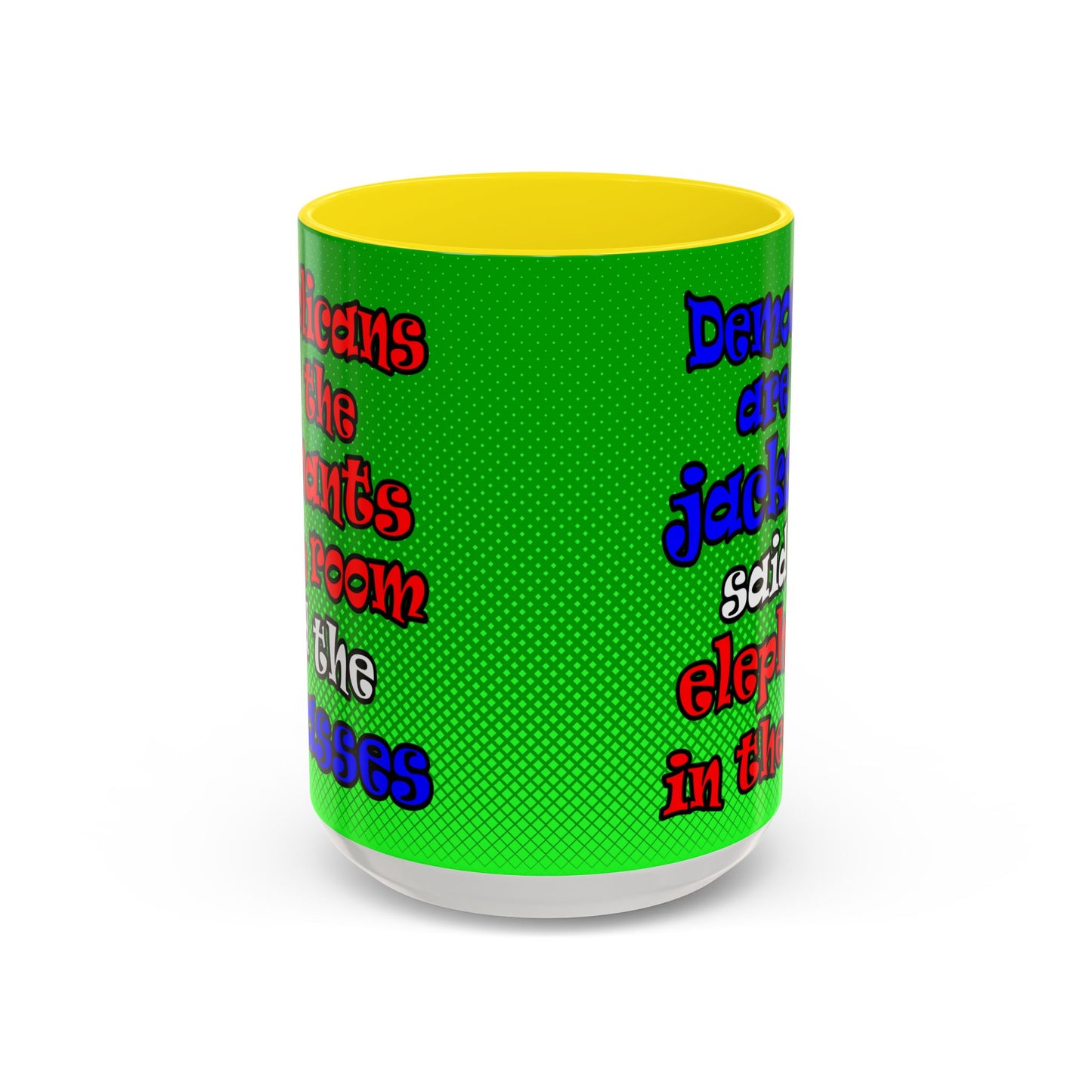donkeys and elephants - Accent Mug (logo green)