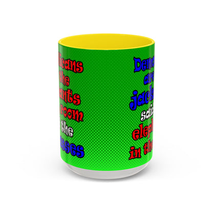 donkeys and elephants - Accent Mug (logo green)