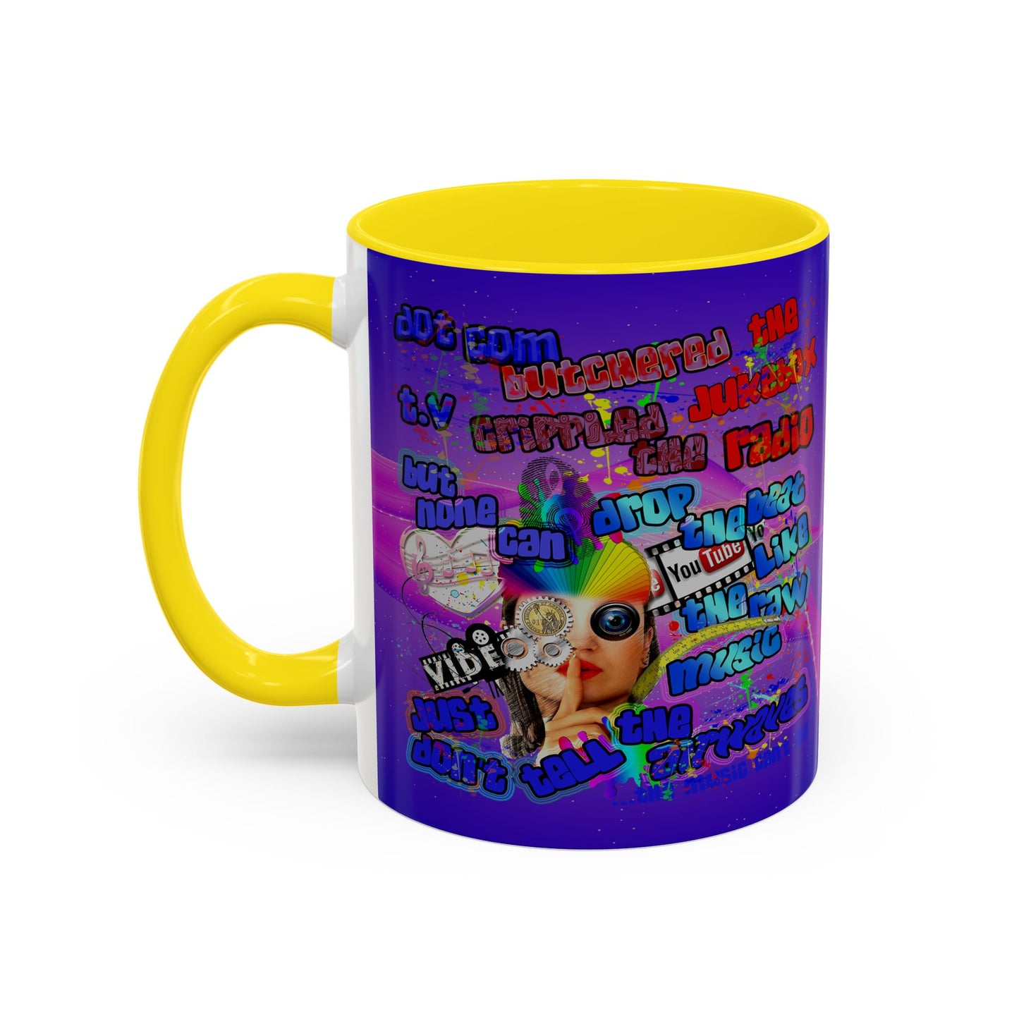 drop the beat - Accent Mug (purple-pink wave)