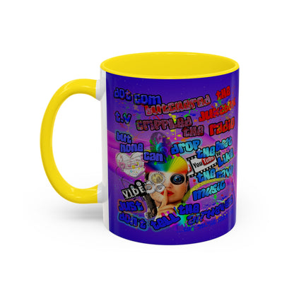 drop the beat - Accent Mug (purple-pink wave)