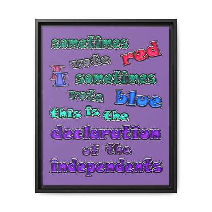 declaration of the independents - framed canvas art (light purple)
