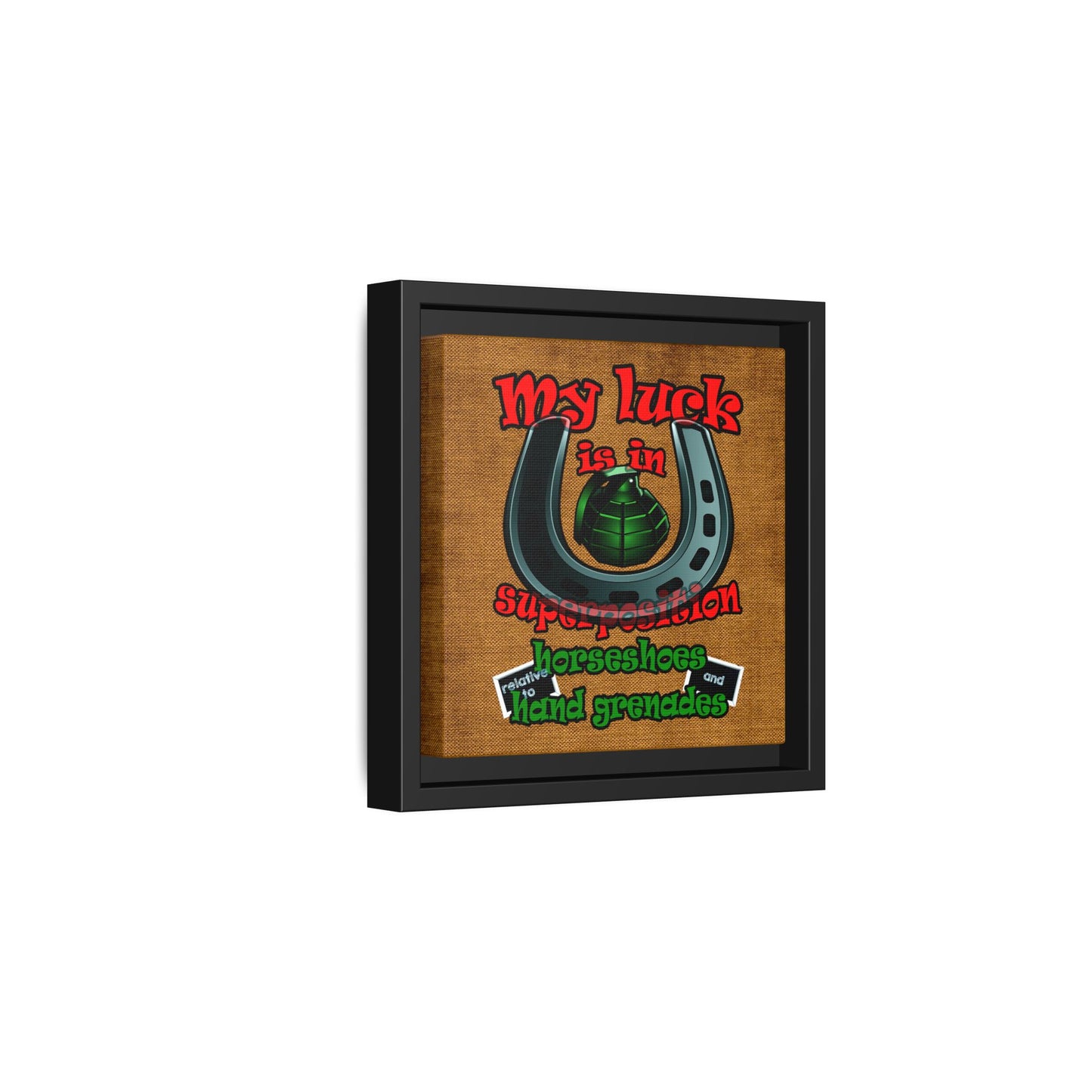 my luck - framed canvas art (brown papyrus)