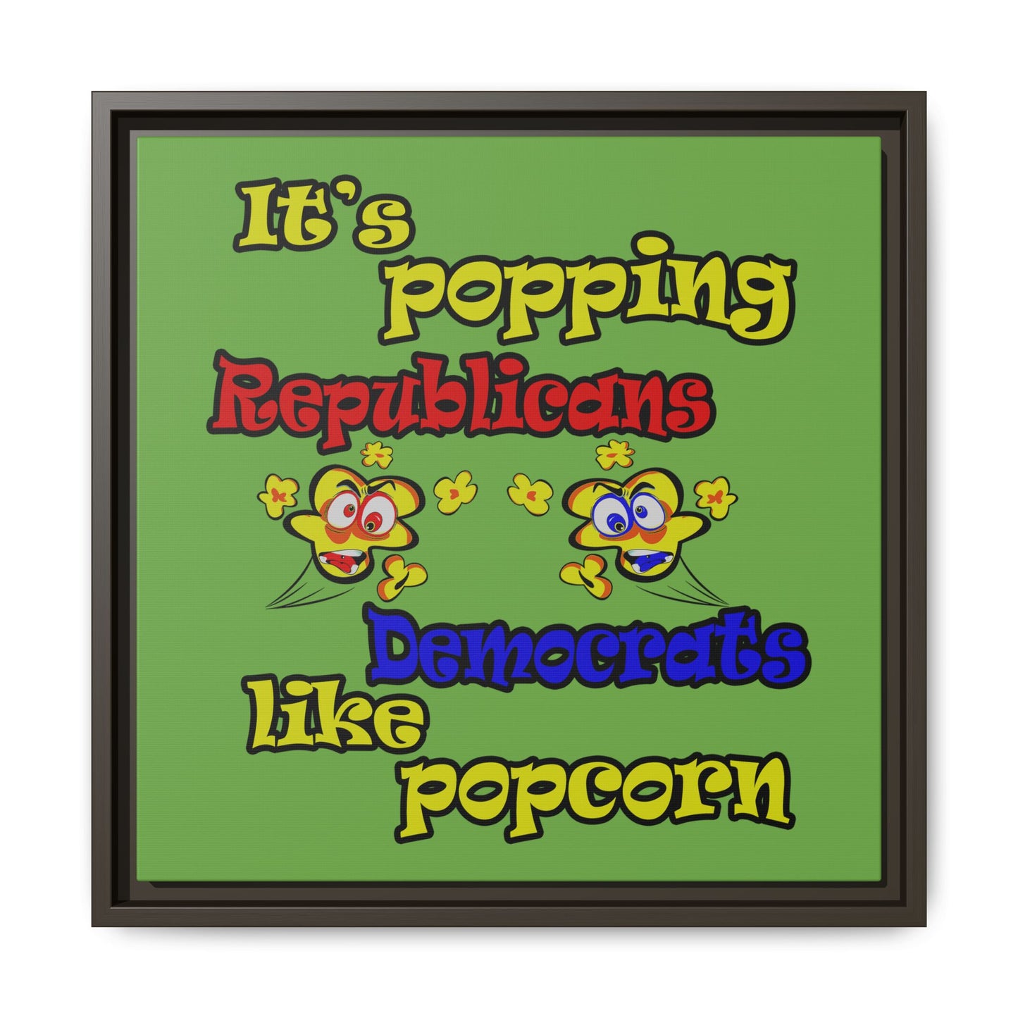popping like popcorn - framed canvas art (green)