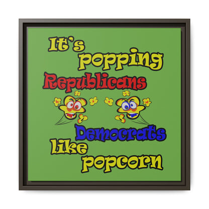 popping like popcorn - framed canvas art (green)