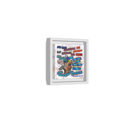 drop the beat - framed canvas art (white marble)