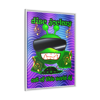 disc jockey - framed canvas art (purple wave)