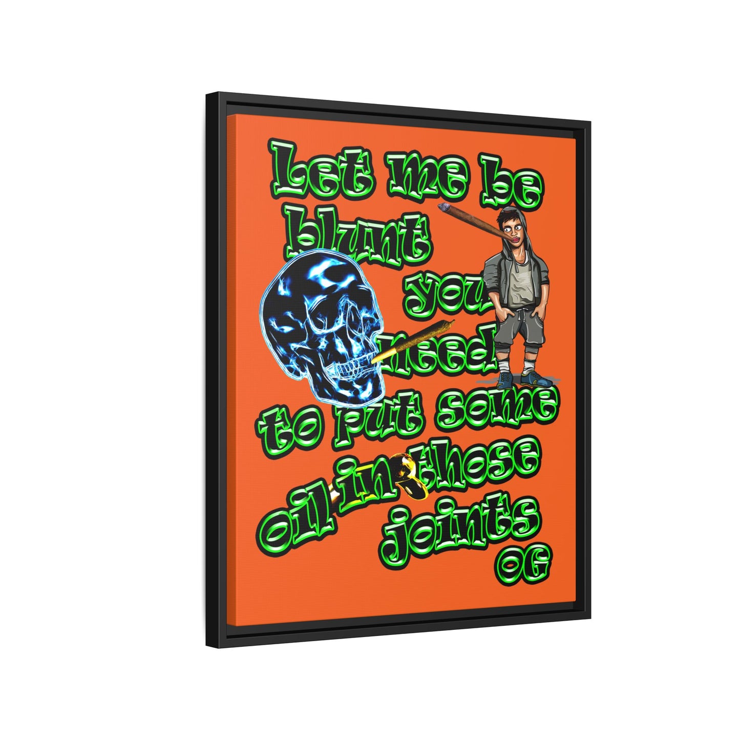 og - framed canvas art (orange)