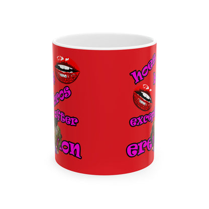 hoes b4 bros - White Mug (red)