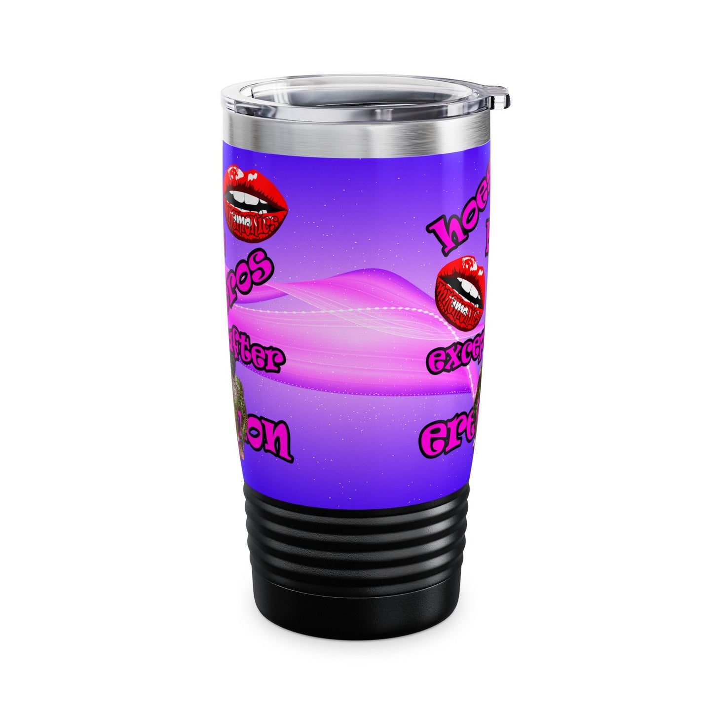 hoes b4 bros - Ringneck Tumbler, 20oz (purple-pink wave)