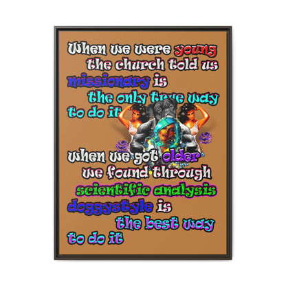 doggystyle - framed canvas art (light brown)