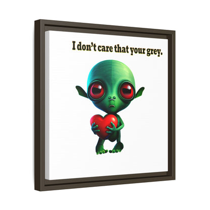 I don't care that your grey - framed canvas art (white)
