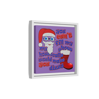 santa's shoes - framed canvas art (light purple)