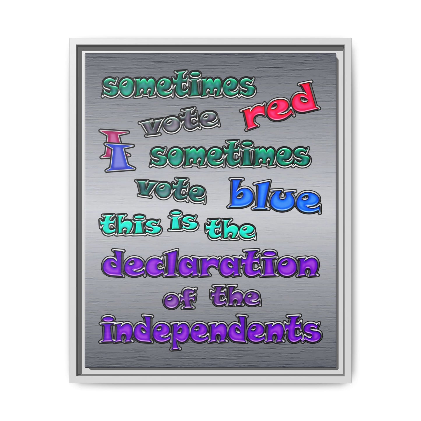 declaration of the independents - framed canvas art (brushed nickel)