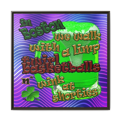 celtics logo - framed canvas art (purple wave)