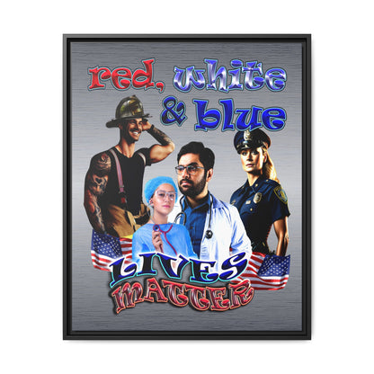 rw&b lives matter - framed canvas art (brushed nickel)