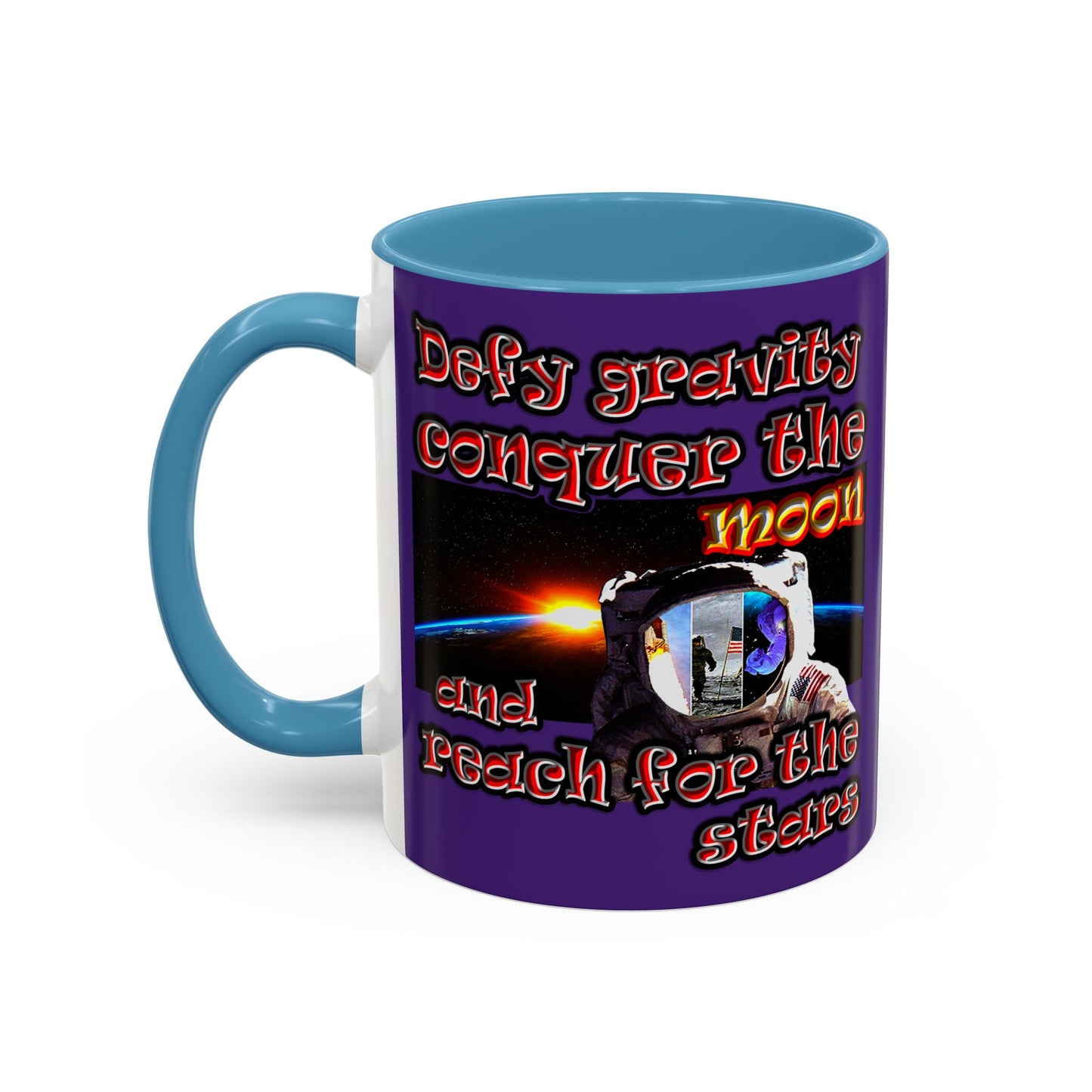 defy conquer reach - Accent Mug (purple)