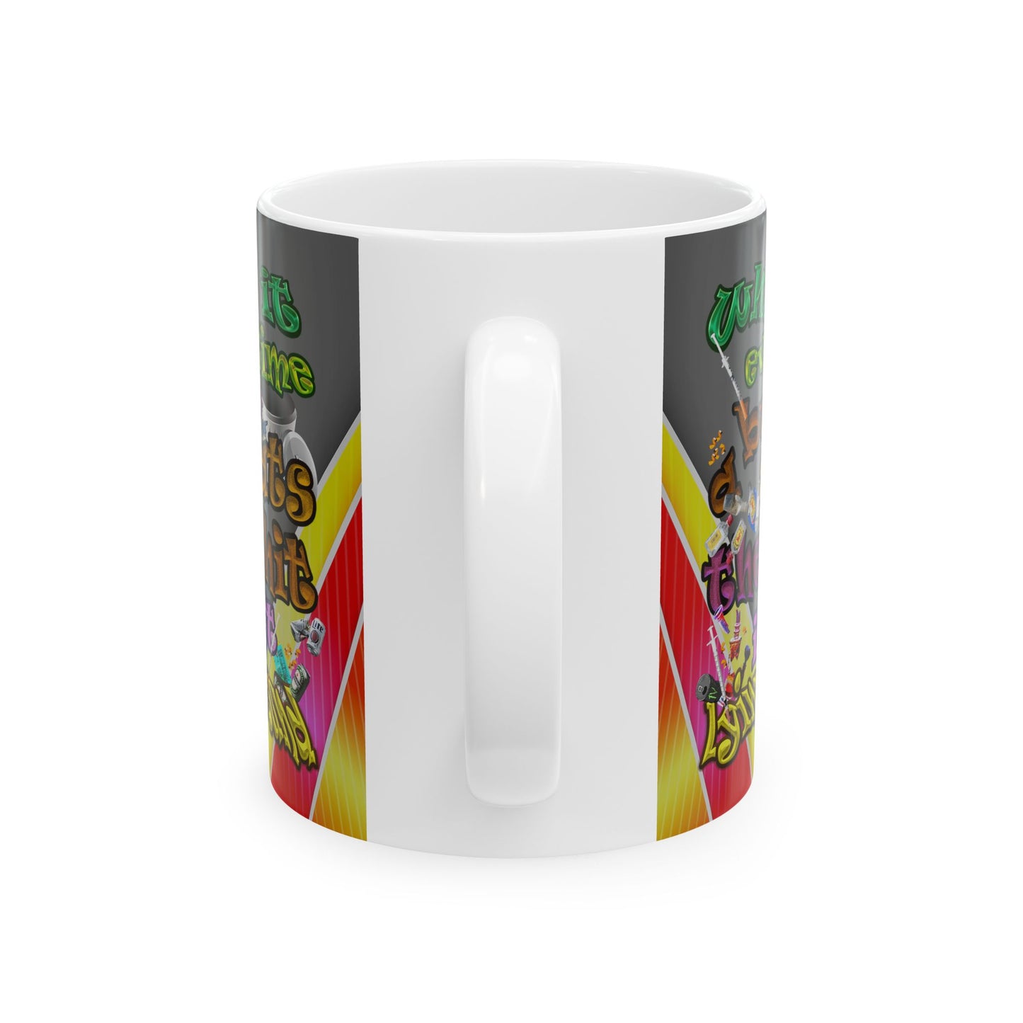 the bum's shit - White Mug (rainbow split)