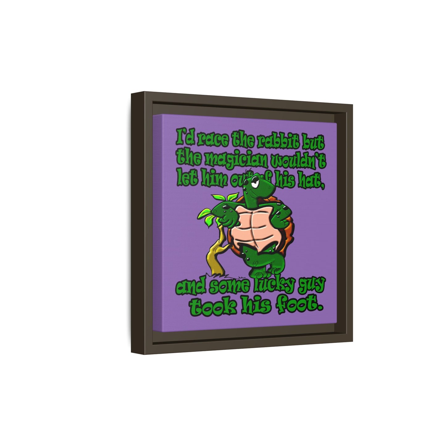 turtle race - framed canvas art (light purple)