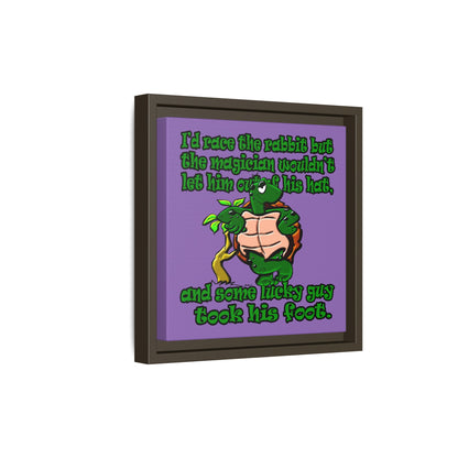 turtle race - framed canvas art (light purple)
