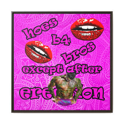 hoes b4 bros - framed canvas art (pink swirl)