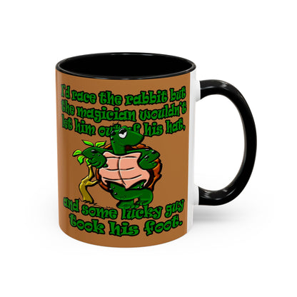 turtle race - Accent Mug (light brown)