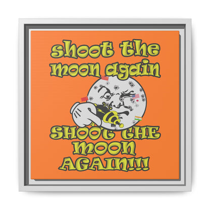 shoot the moon again - framed canvas art (crusta)