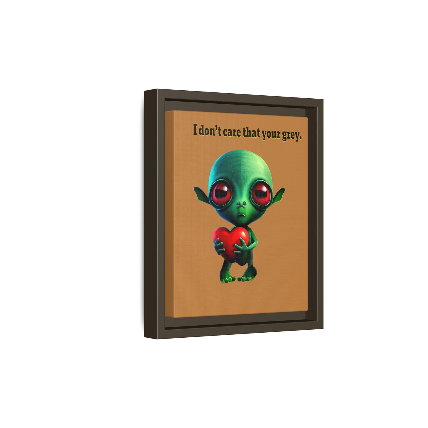 I don't care that your grey - framed canvas art (light brown)