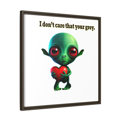 I don't care that your grey - framed canvas art (white)