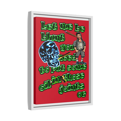 og - framed canvas art (dark red)