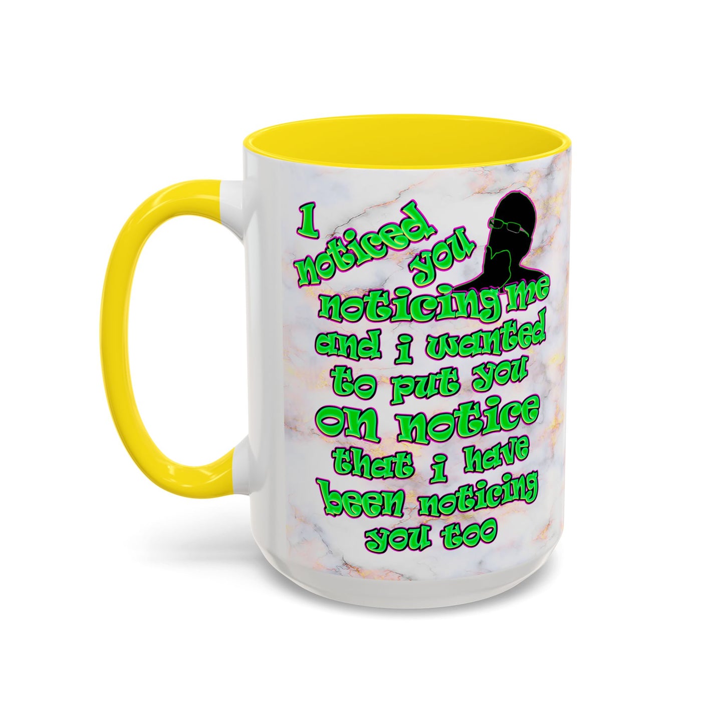 noticed you noticing - Accent Mug (white marble)