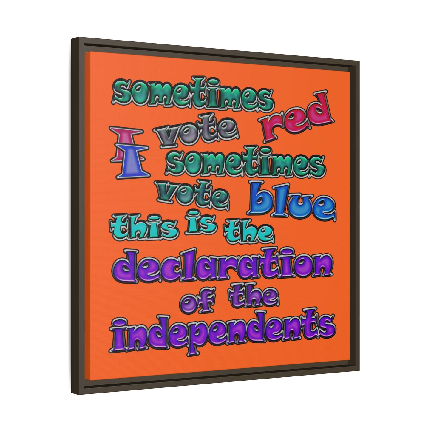 declaration of the independents - framed canvas art (orange)