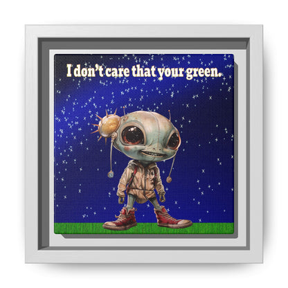 I don't care that your green - framed canvas art ('snoops' background)