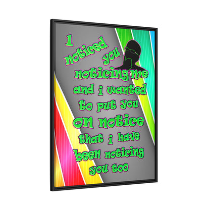 noticed you noticing - framed canvas art (rainbow split)