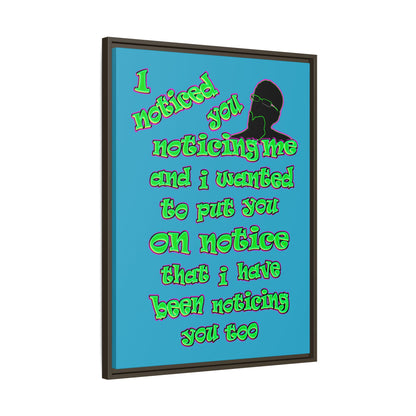 noticed you noticing - framed canvas art (turquoise)