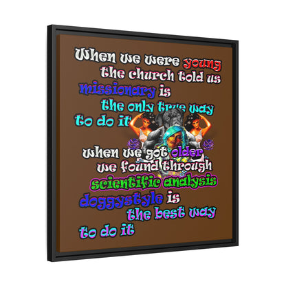 doggystyle - framed canvas art (brown)