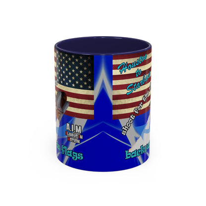 shoot for the stars - Accent Mug (blue-white wave)