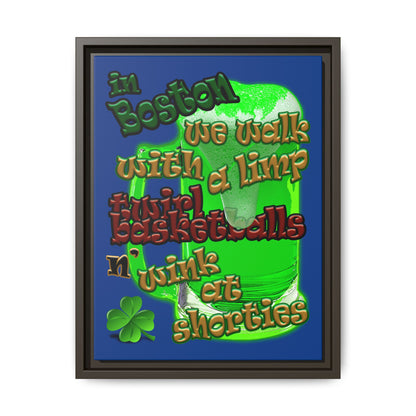 celtics logo - framed canvas art (dark blue)