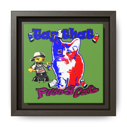tag that - framed canvas art (green)
